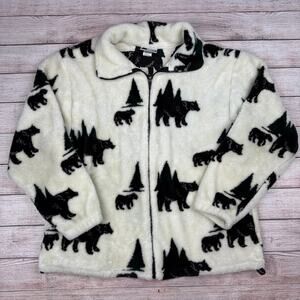 Vintage Ocean East Sportswear Fleece Bear Print Coat